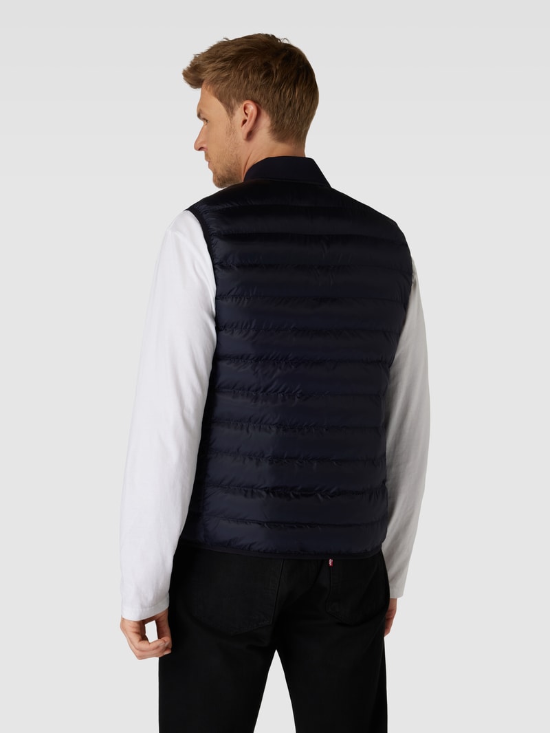 Steppweste mit Label-Stitching in dunkelblau