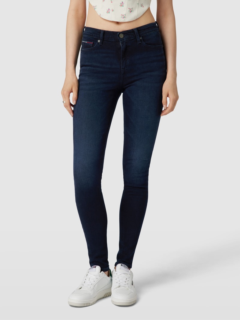 Skinny Fit Jeans im 5-Pocket-Design Modell 'NORA' in dunkelblau