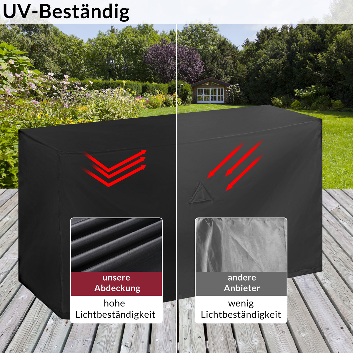 Casaria Kingsleeve® Abdeckplane Gartenbank Anthrazit 162x65x88cm