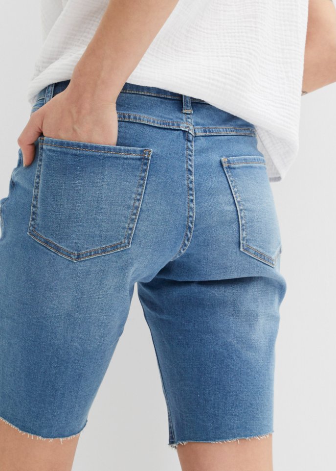 Jeans-Bermuda mit Destroy-Effekten