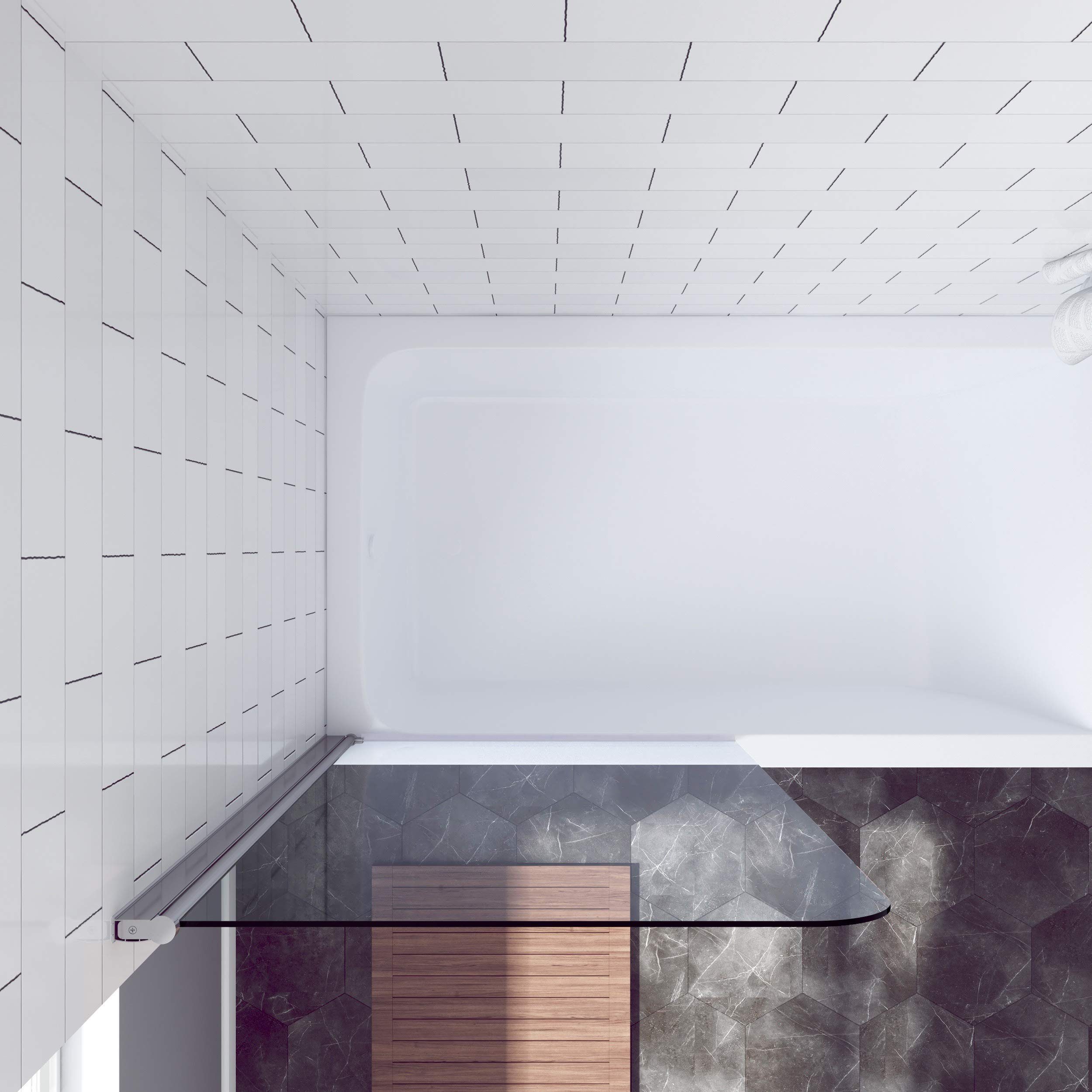 AQUABATOS Badewannenaufsatz Badewannenaufsatz Duschabtrennung Duschwand für Badewanne, 5 mm Einscheibensicherheitsglas (ESG), 80x140cm, Nano Beschichtung, mit Verstellbereich