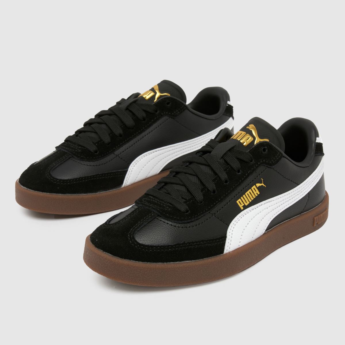 PUMA svarta och vita Club II Era ungdomsskor