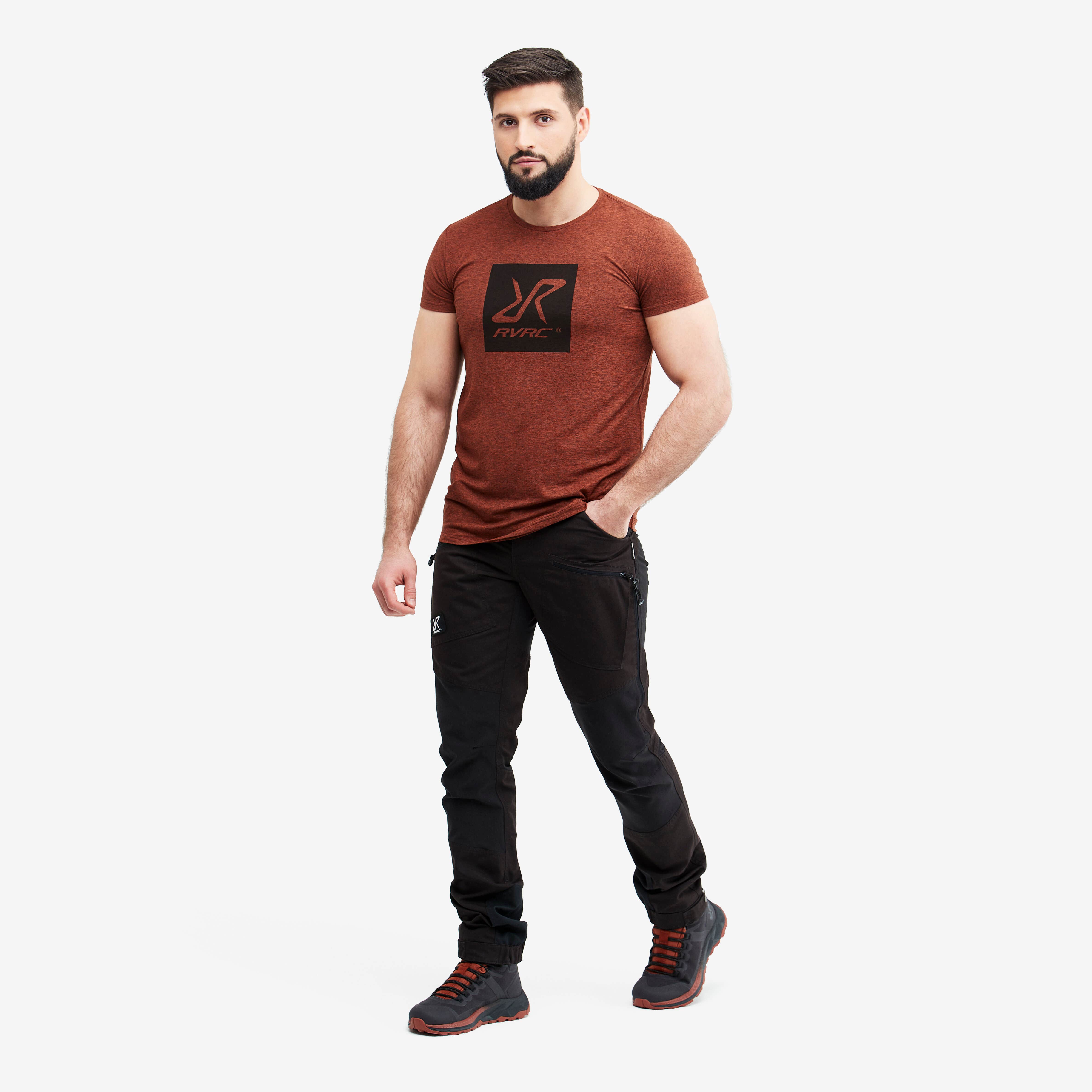 Vagabond Logo Tee Homme Rusty Orange Melange