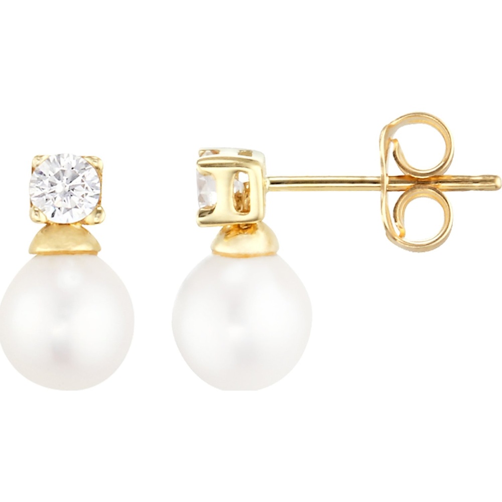 Valeria Boucles d'oreilles à fermoir à poussette 375 Or jaune Boucles d'oreilles