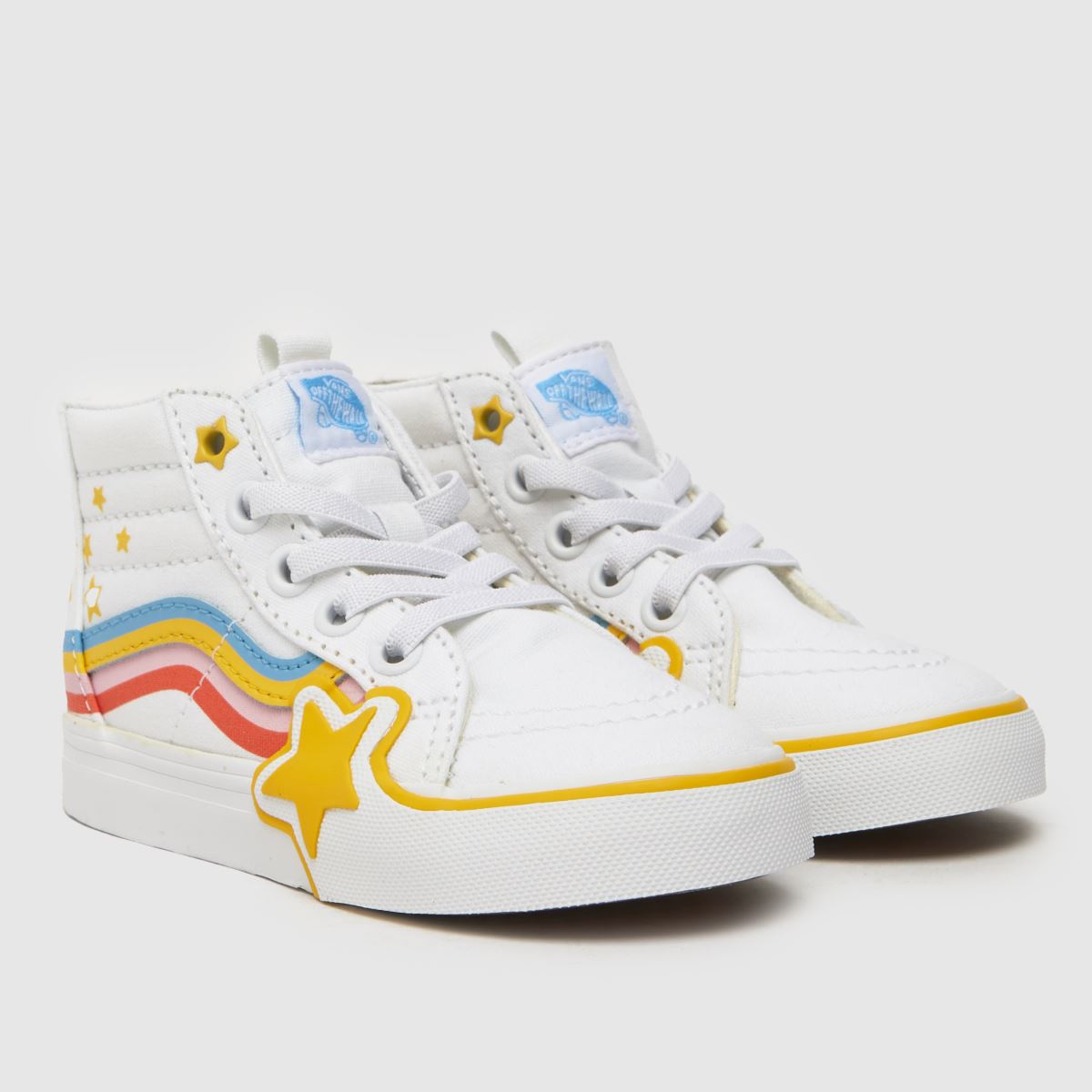 Vans fehér SK8-Hi cipzáras szivárványszínű kisgyermek cipők