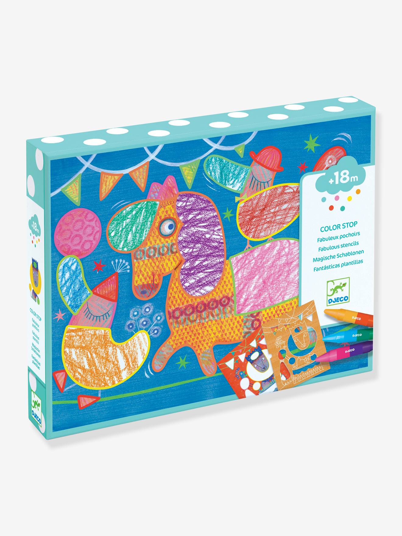 Coloriage pour les petits Funambule et balles DJECO bleu