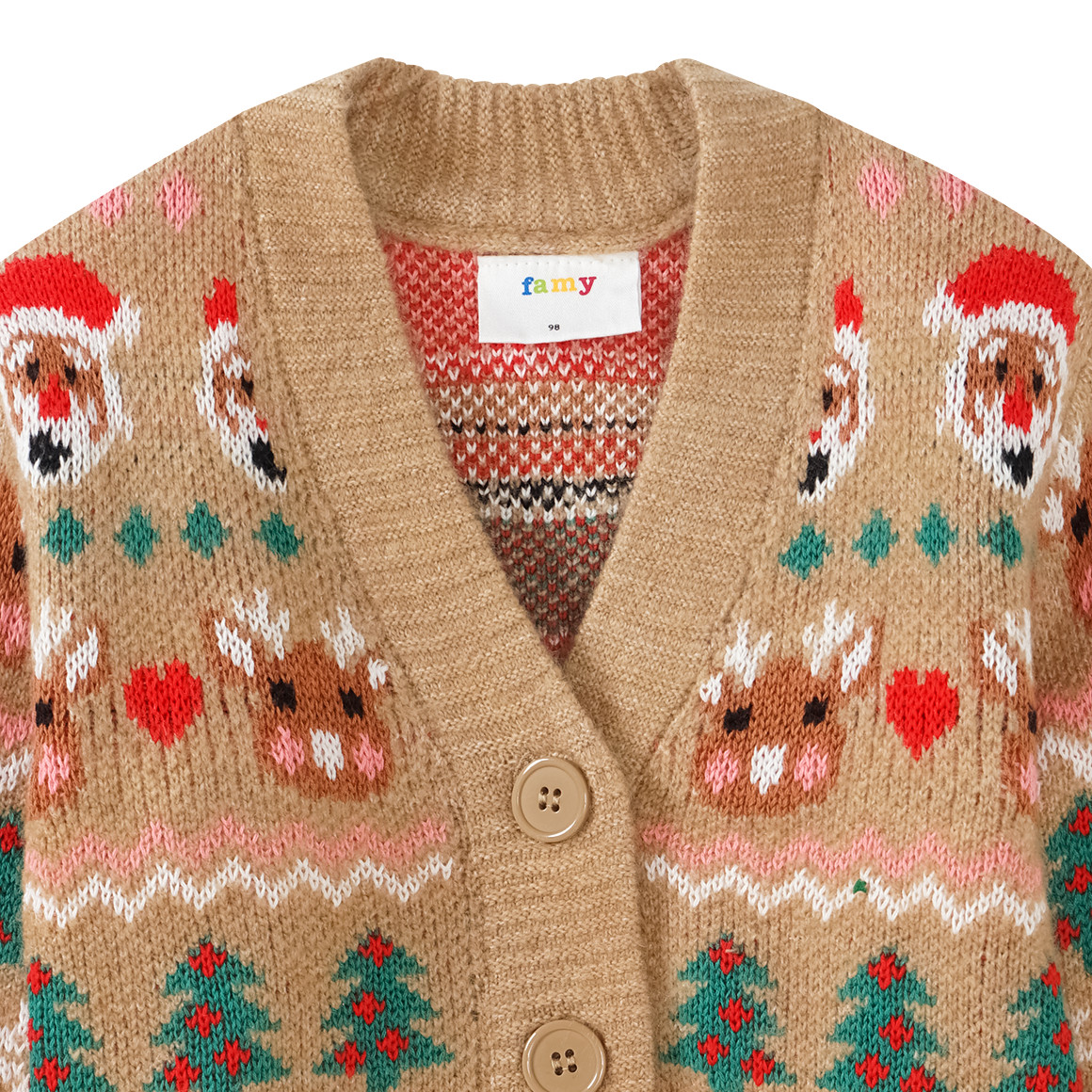 Mädchen Weihnachtsstrickjacke gemustert