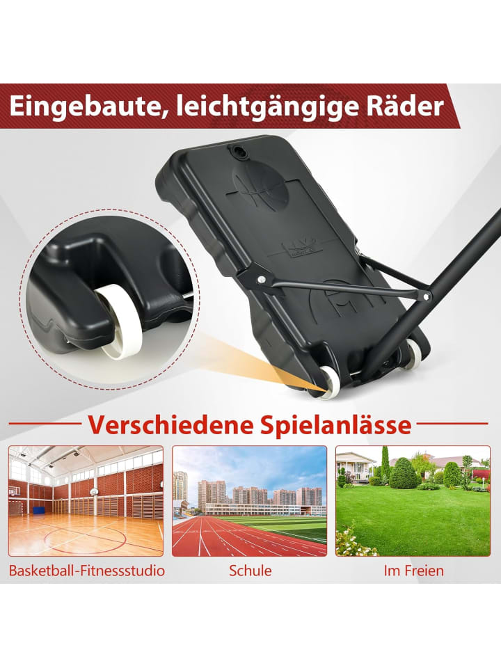 COSTWAY 90-210 cm Basketballständer in Rot günstig kaufen 75 x 45 cm