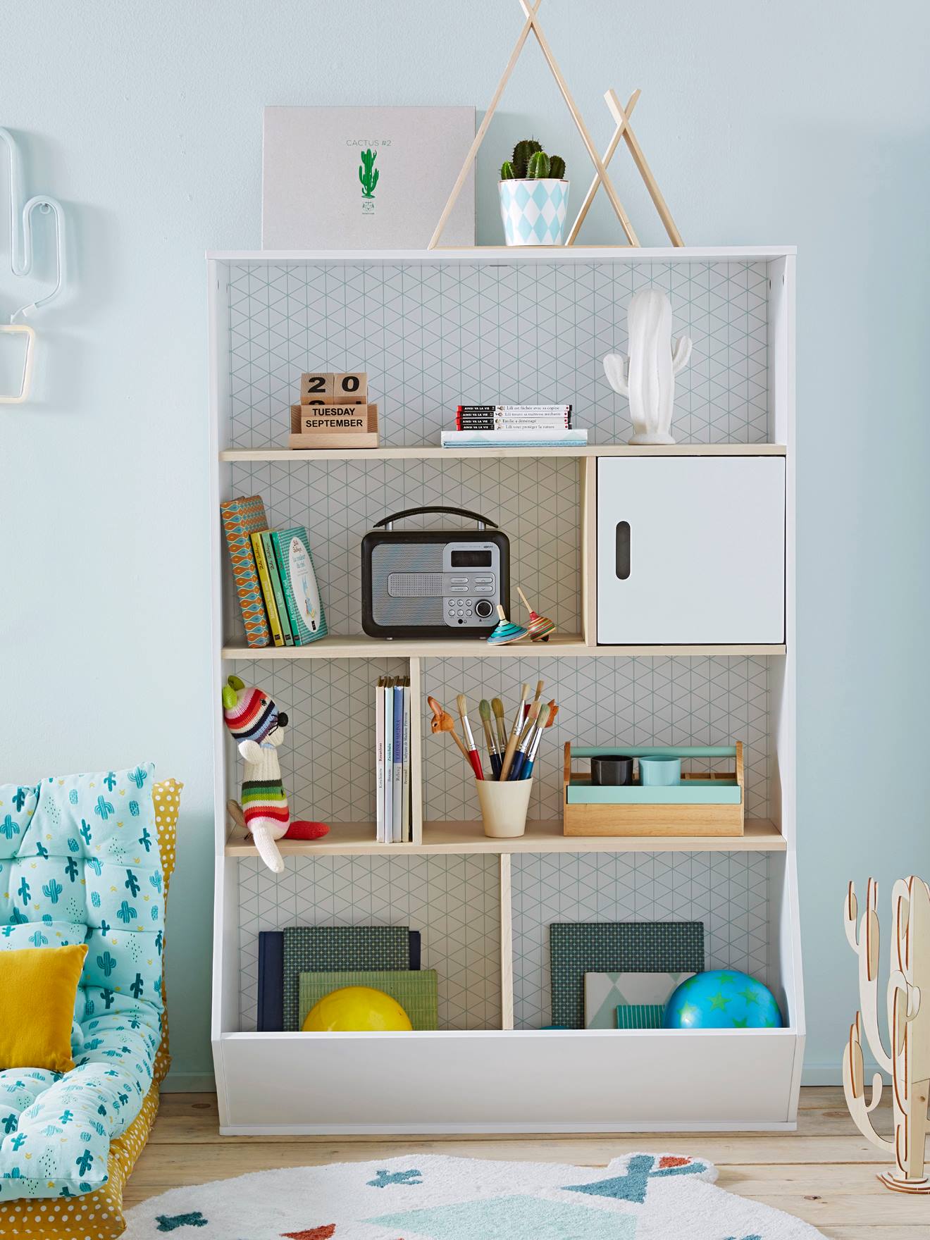 Vertbaudet Kinderzimmer Regal - weiß/natur