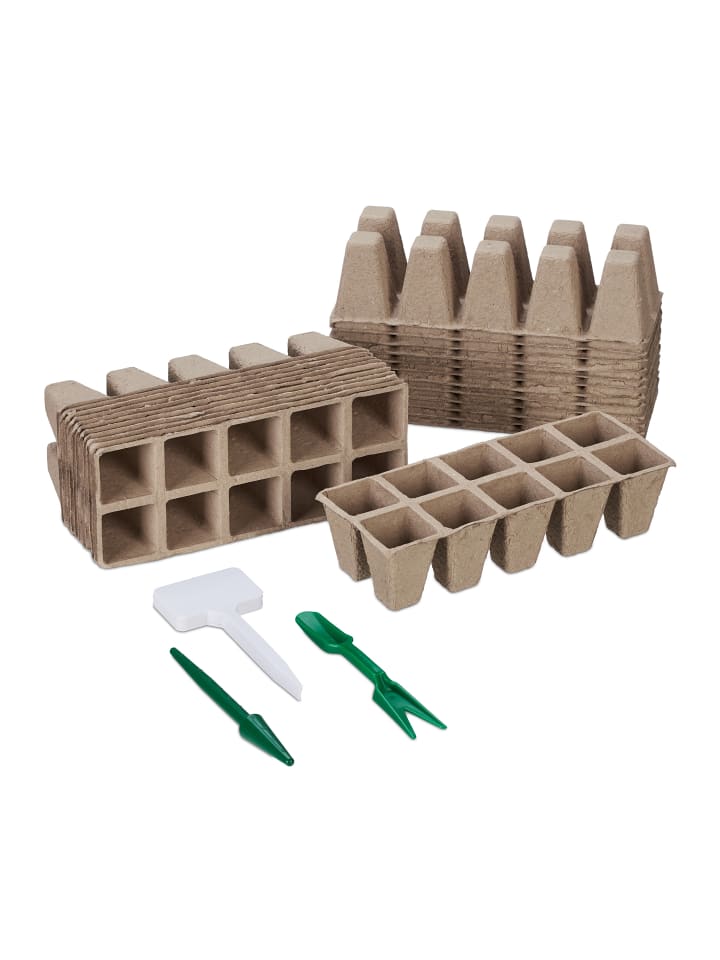 relaxdays 240 x Anzuchttöpfe in Braun - (B)3,5 x (H)5 x (T)3,5 cm günstig kaufen onesize