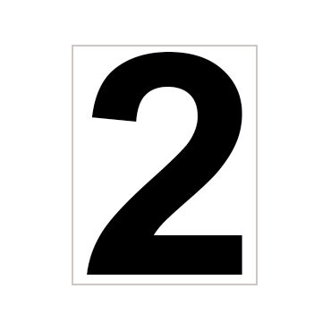 Platzziffer 2 Schild - Weiß, Schwarz
