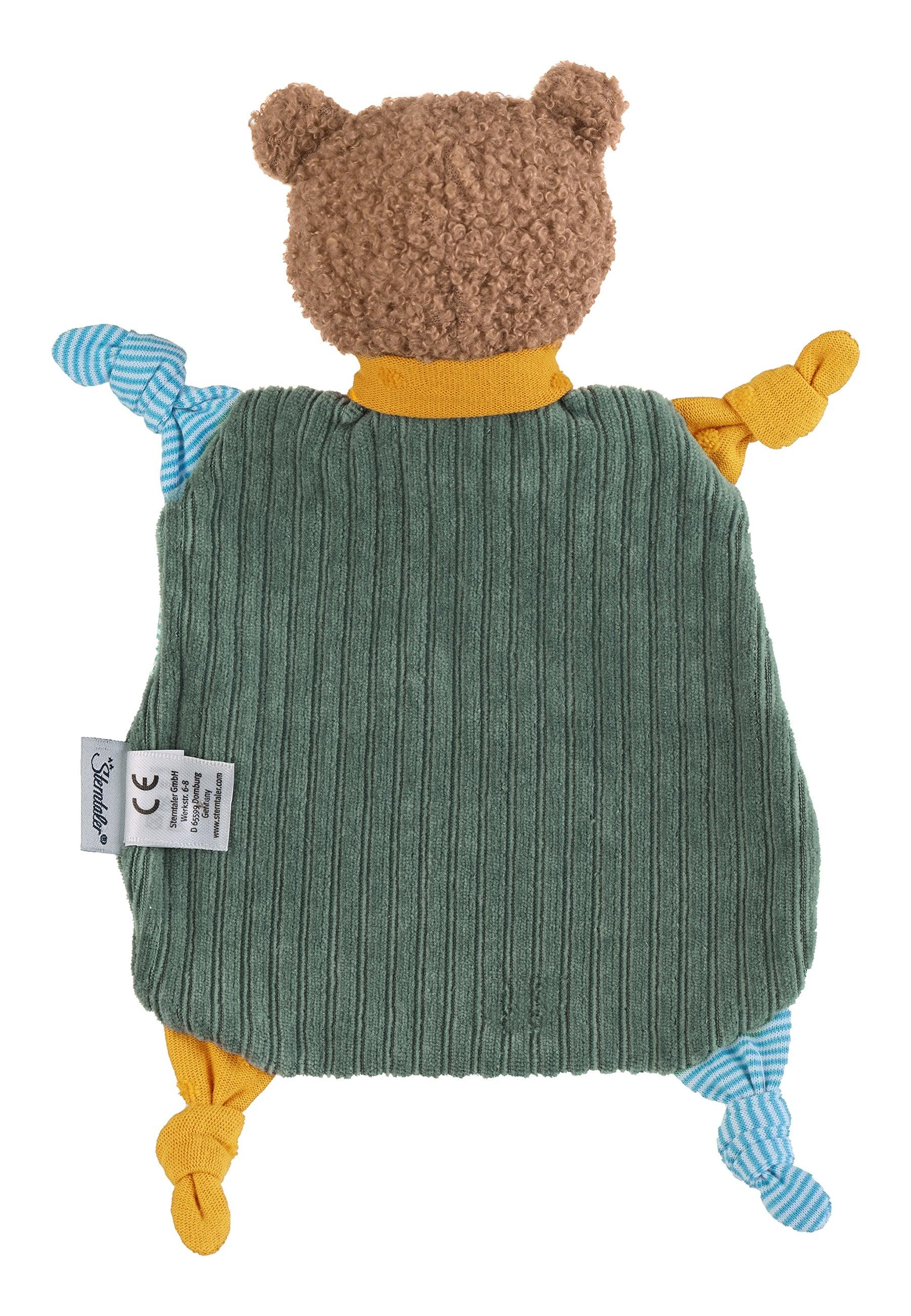 Schmusetuch Bär Ben in Dunkelgrün, 27 cm