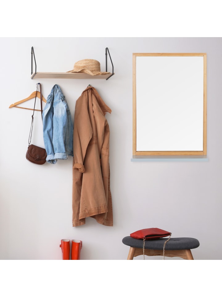relaxdays Wandspiegel in Natur/Grau günstig kaufen onesize