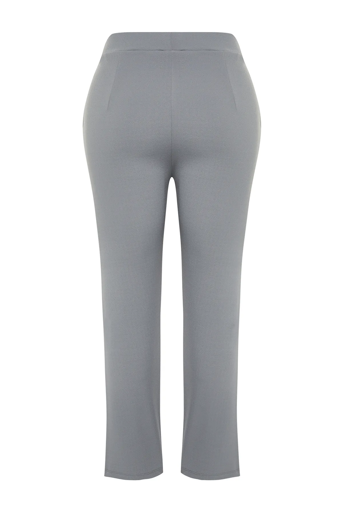 Trendyol Curve  Graue, detaillierte Strickhose mit Zigarettenzubehör TBSSS24AR00023
