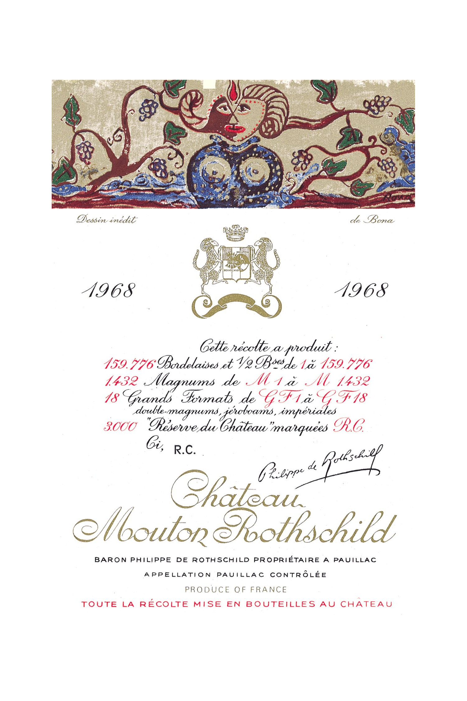 Château Mouton Rothschild 1968, Pauillac