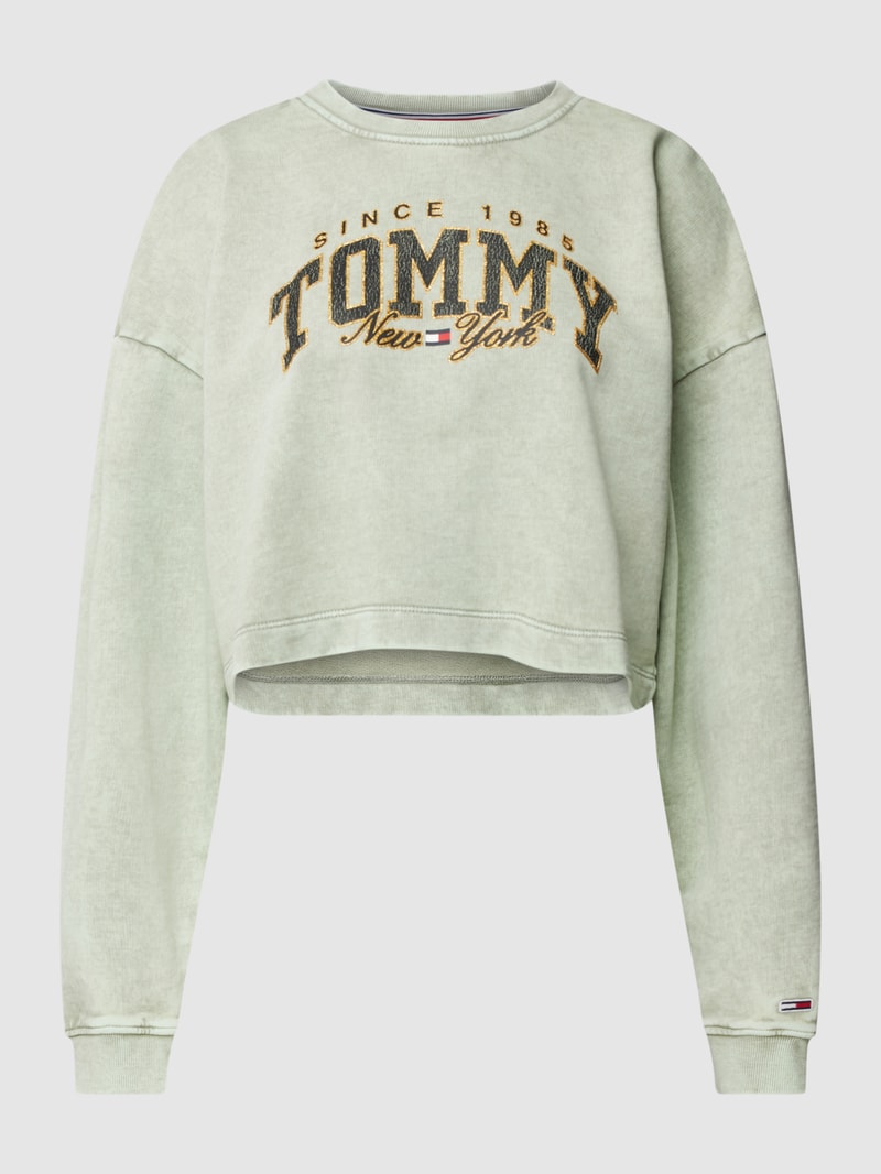 Sweatshirt mit Label-Print in schilf