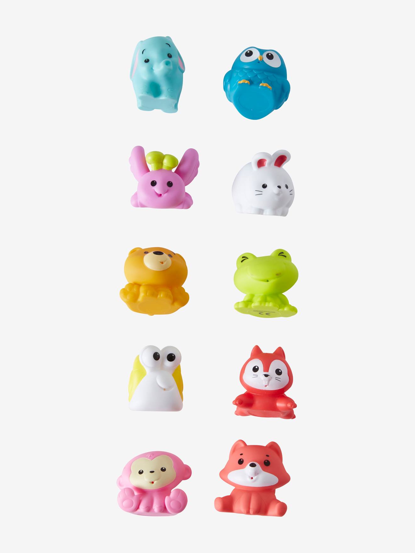 Set de 10 aspergeurs de bain animaux multicolore