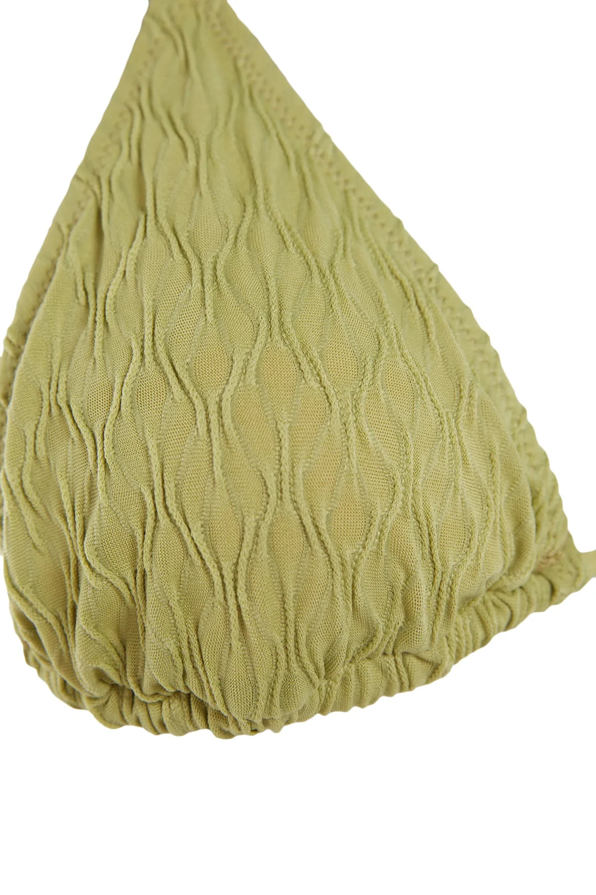 Trendyol Collection  Grünes dreieckiges strukturiertes Bikinioberteil TBESS23BU00272