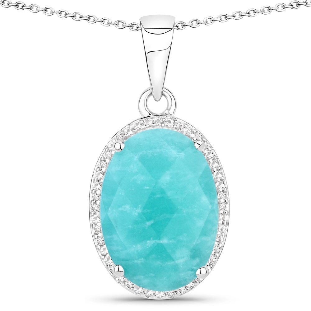 Rafaela Donata Chaîne Argent sterling Amazonite en Argent Bijoux