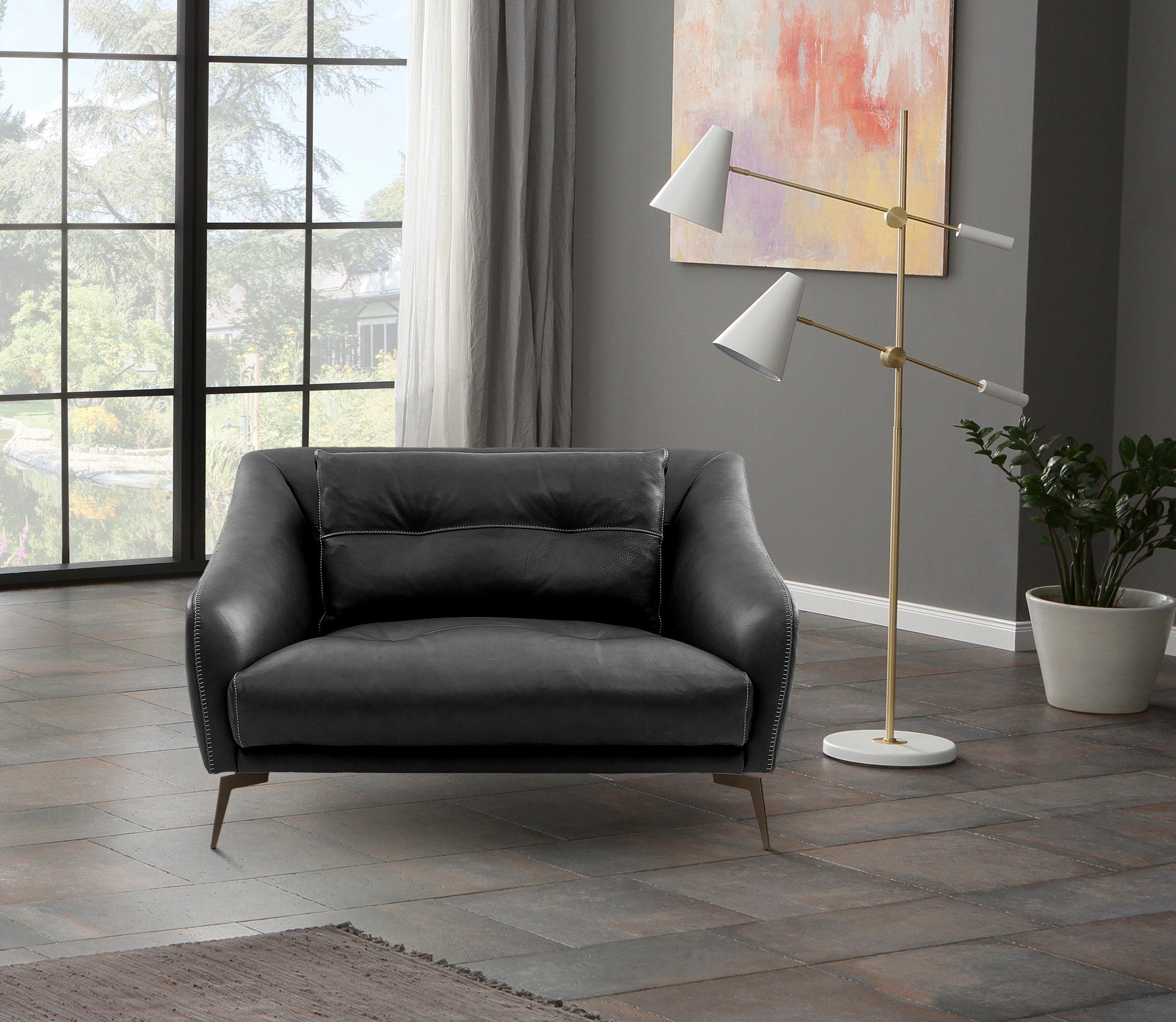 Places of Style Sessel Williston, auch in Echtleder, stabiles Untergestell