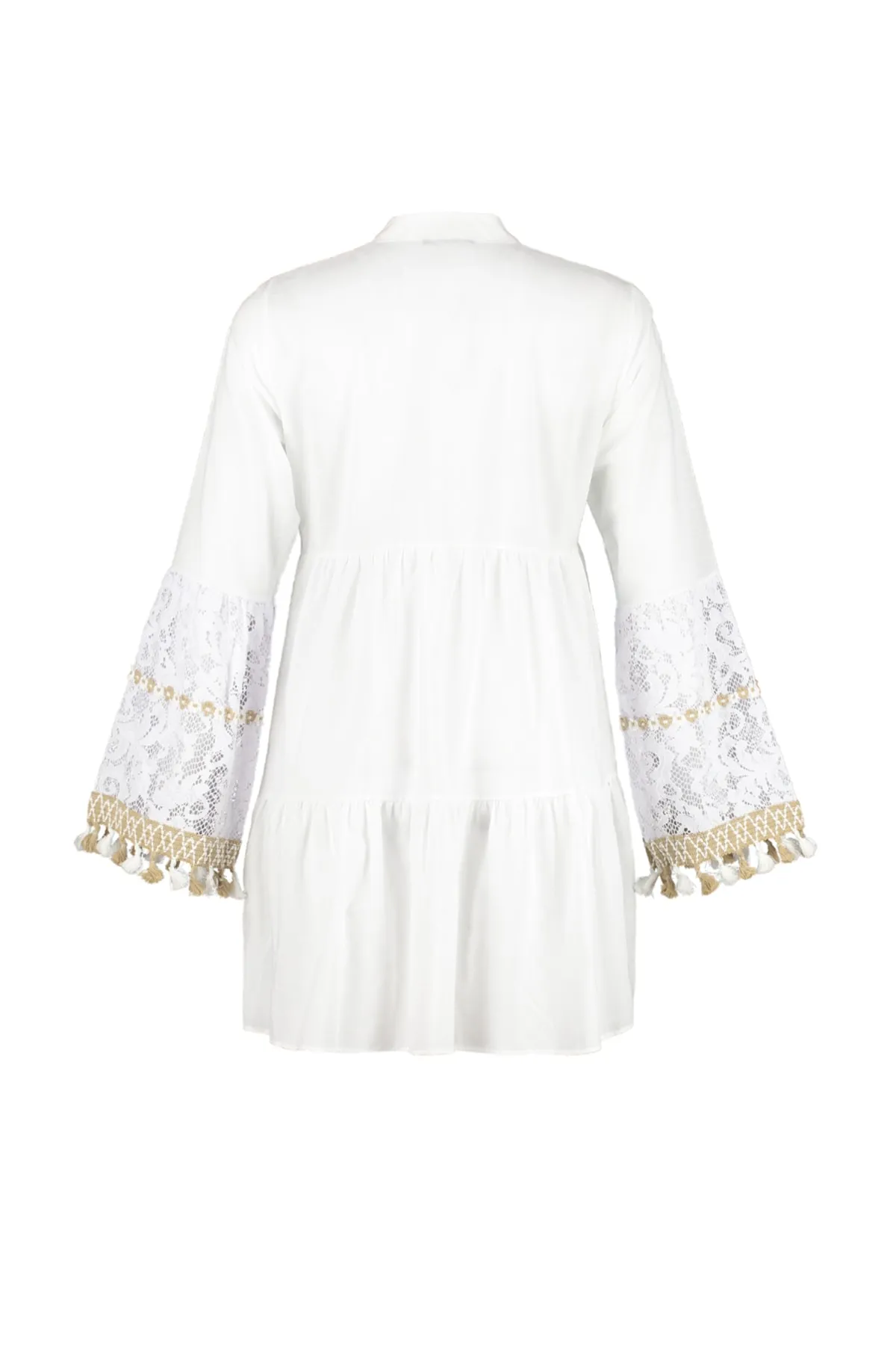 Trendyol Collection  Weißes, gewebtes, besticktes Mini-Strandkleid aus 100 % Baumwolle TBESS20EL0862