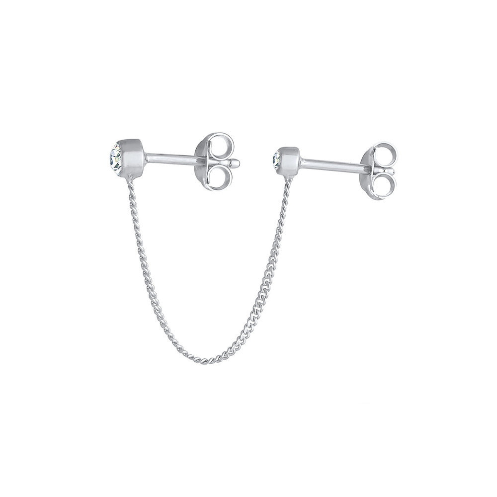 Elli Elli Boucles d'Oreilles Boucles d'oreilles doubles pour dames avec cristaux en ar Boucles d'oreilles