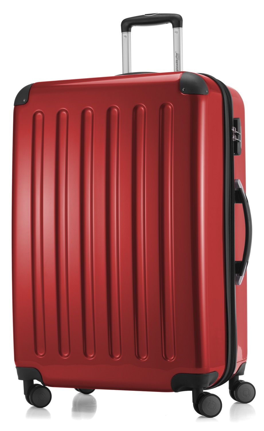 Alex - suitcase hard shell black glossy, TSA, 75 cm, 119 liters