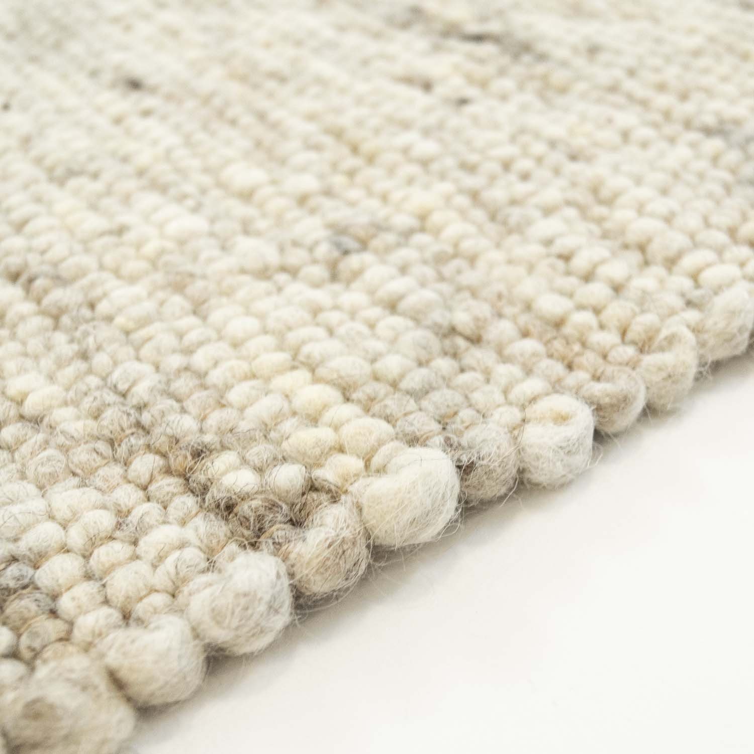 Wollteppich TaraCarpet Lambrecht, TaraCarpet, rechteckig, Höhe: 13 mm, Hand-Web-Teppich beige gewalkt Wohnzimmer Esszimmer 060x090 cm