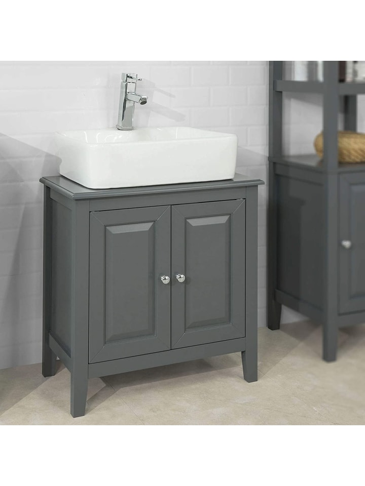 SoBuy Waschbeckenunterschrank in Dunkelgrau - (B)60 x (H)62 x (T)30cm günstig kaufen onesize