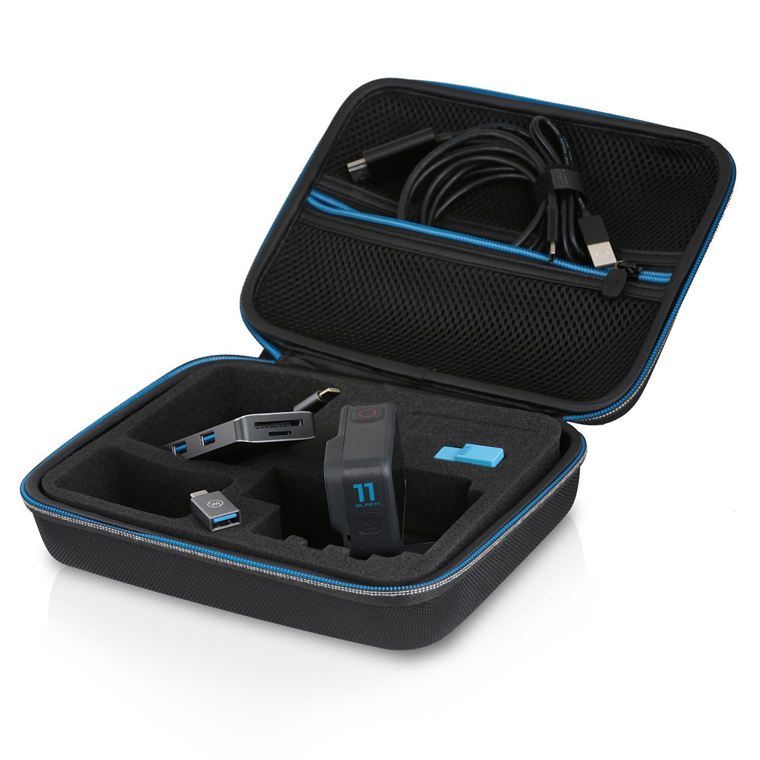 Wicked Chili Kameratasche GOP Case für GoPro Hero 12, 11, 10, 9 - M / XL, Tasche, Tragetasche, Schutztasche für Actioncam SJCAM, Akaso, Surfola