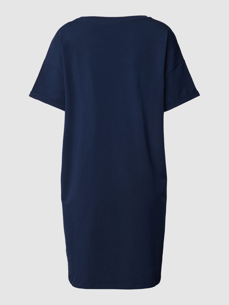 Nachthemd mit Label-Print in dunkelblau