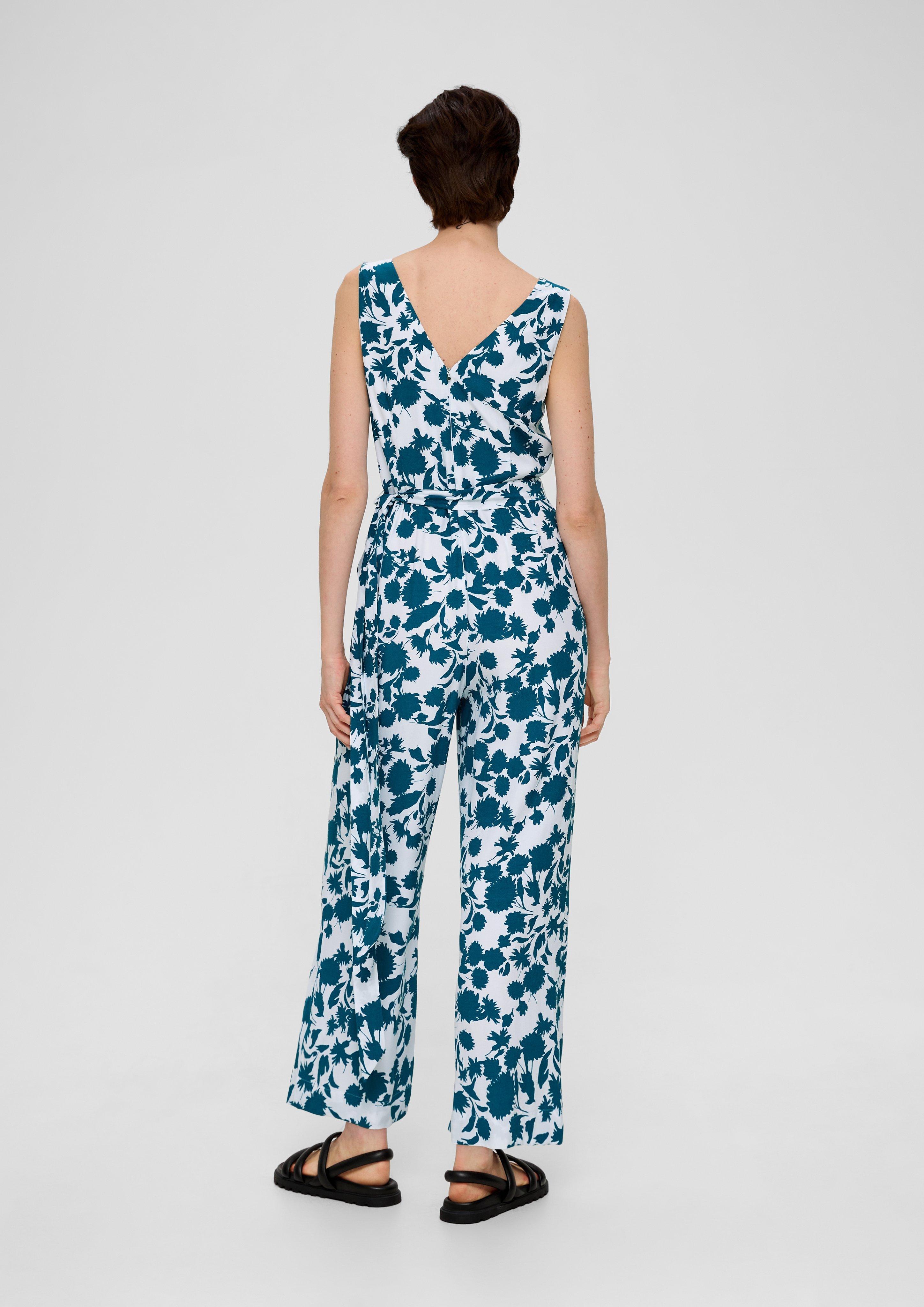 Viskose-Jumpsuit mit Taillengürtel  2132301-67A2
