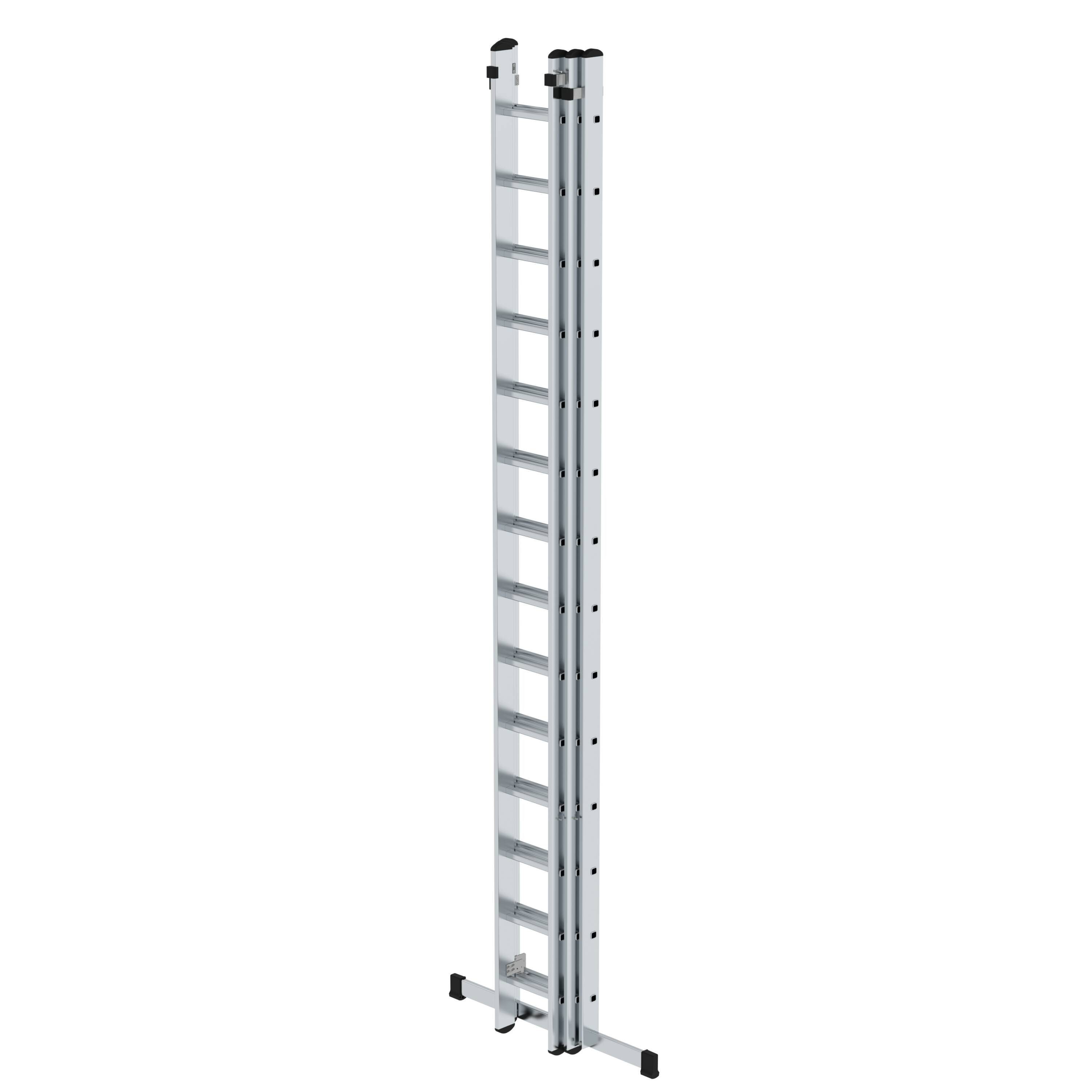 PROREGAL® Schiebeleiter Sprossen-Schiebeleiter 3-teilig mit Standard-Traverse