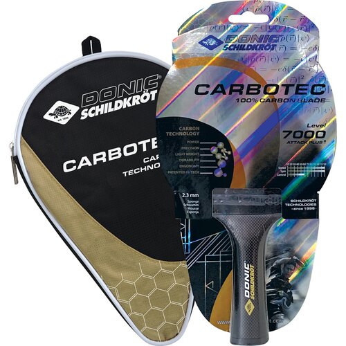 TISCHTENNIS-SCHLÄGER DONIC-SCHILDKRÖT TISCHTENNISSCHLÄGER CARBOTEC 7000, 100% CARBO