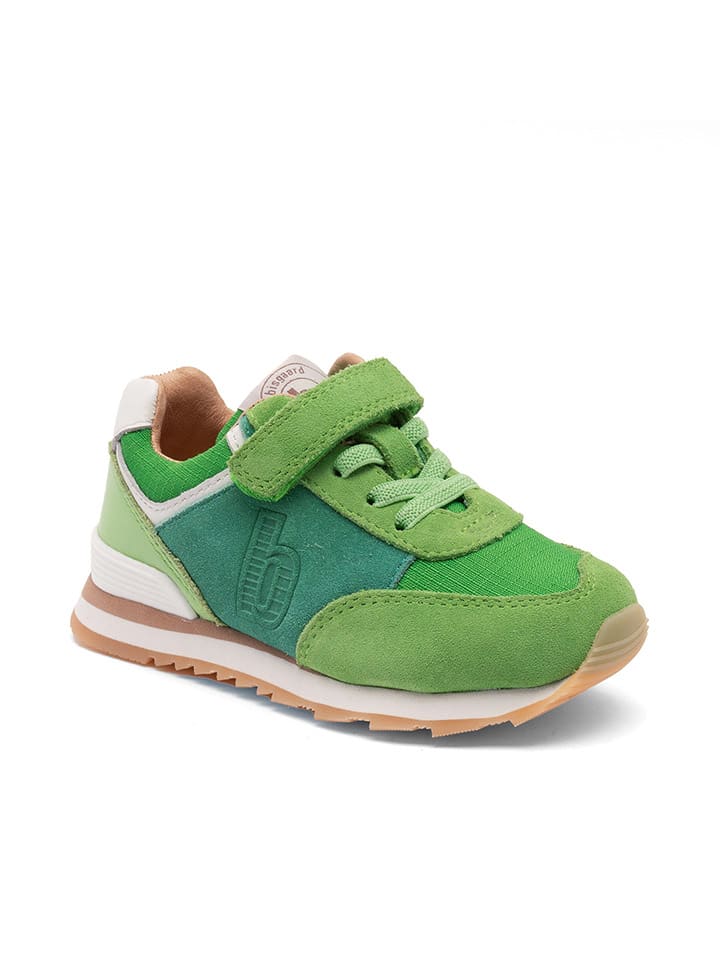 bisgaard Leder-Sneakers in Grün/ Weiß günstig kaufen