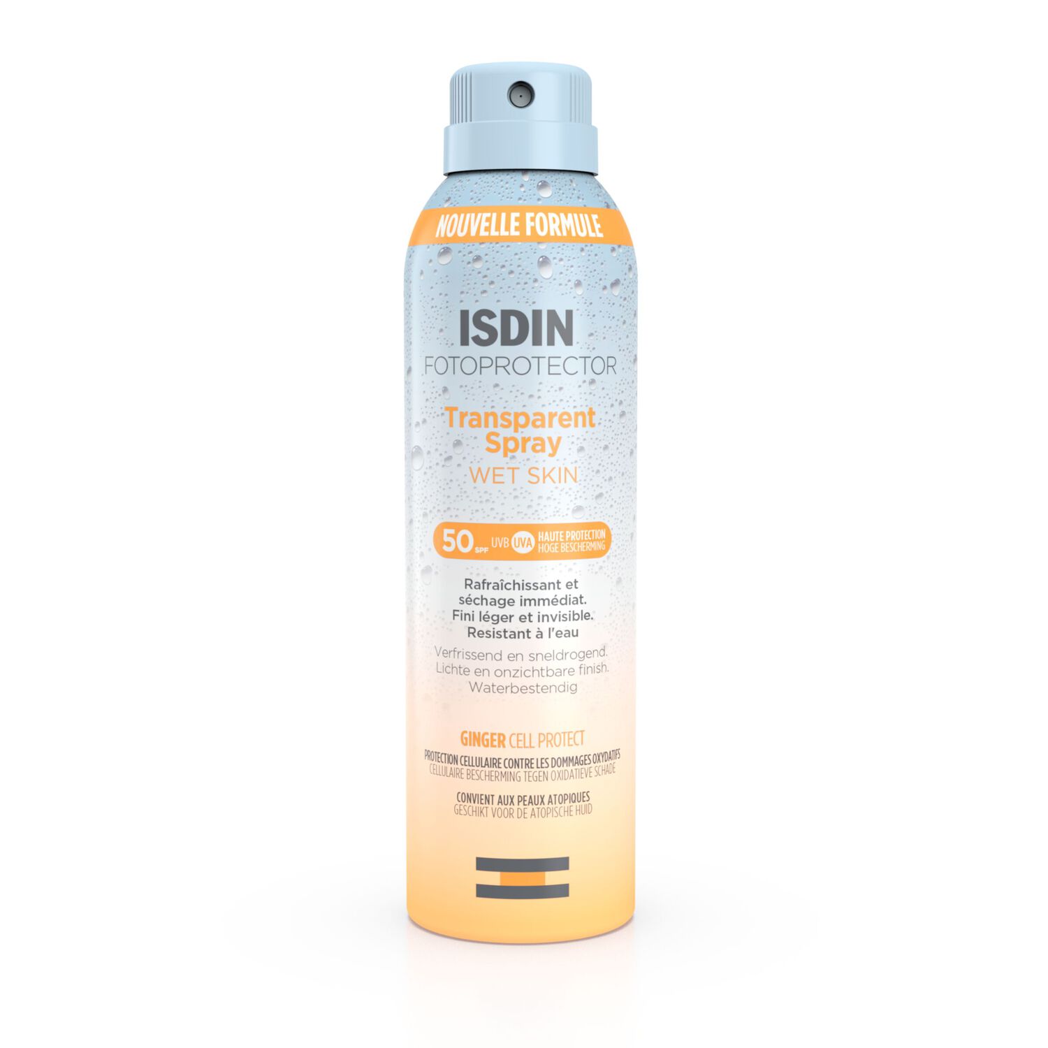 Isdin Transparent Spray Wet Skin Crème solaire corps SPF50 250ml