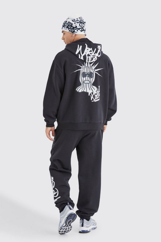 Oversize Jogginghose mit Mask Character Print