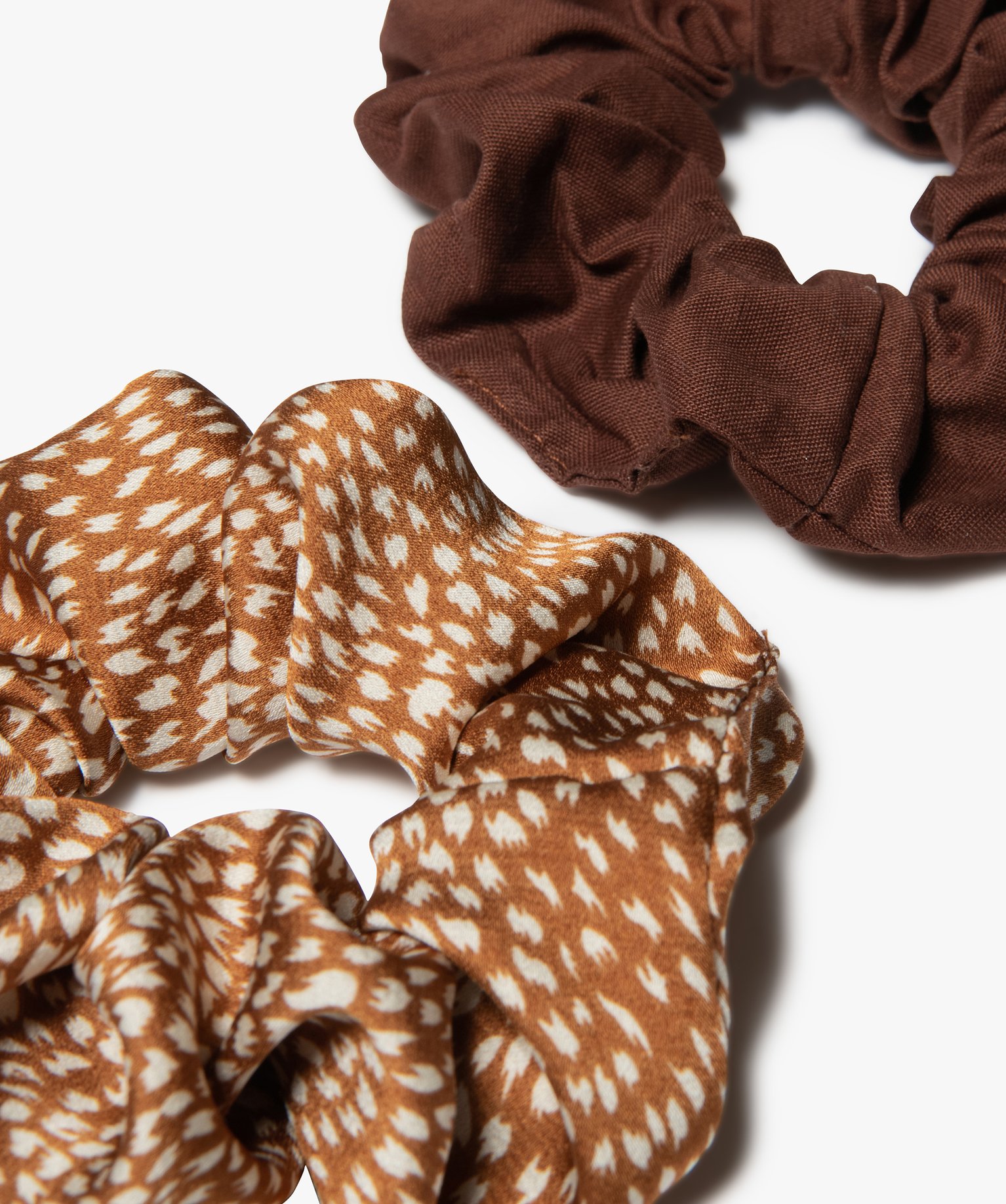 Chouchous pour les cheveux femme uni et à motifs (lot de 2) marron | GEMO