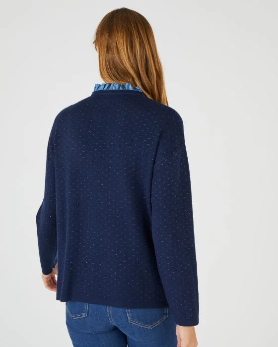 Pull jacquard chaud col volanté Thermolactyl