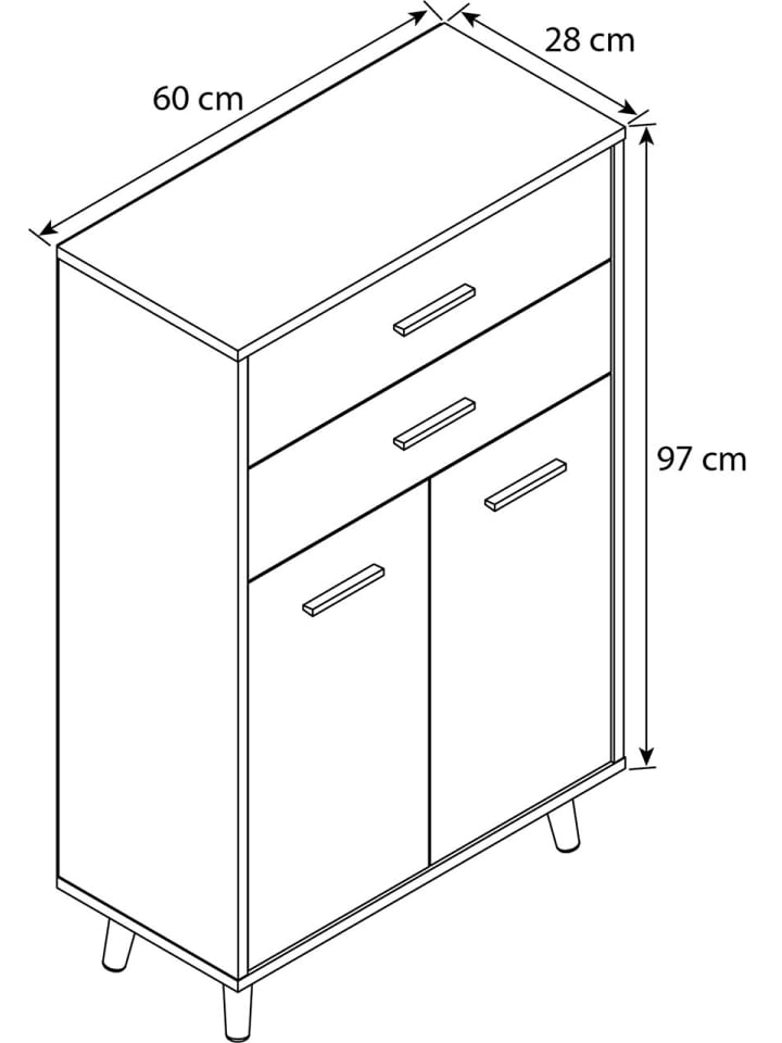 ebuy24 Badschrank Landos Weiß 60 x 28 cm günstig kaufen onesize