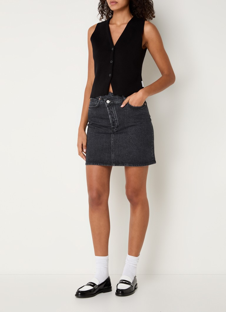 Fustă mini din denim Aacamari ARMEDANGELS cu buzunare laterale