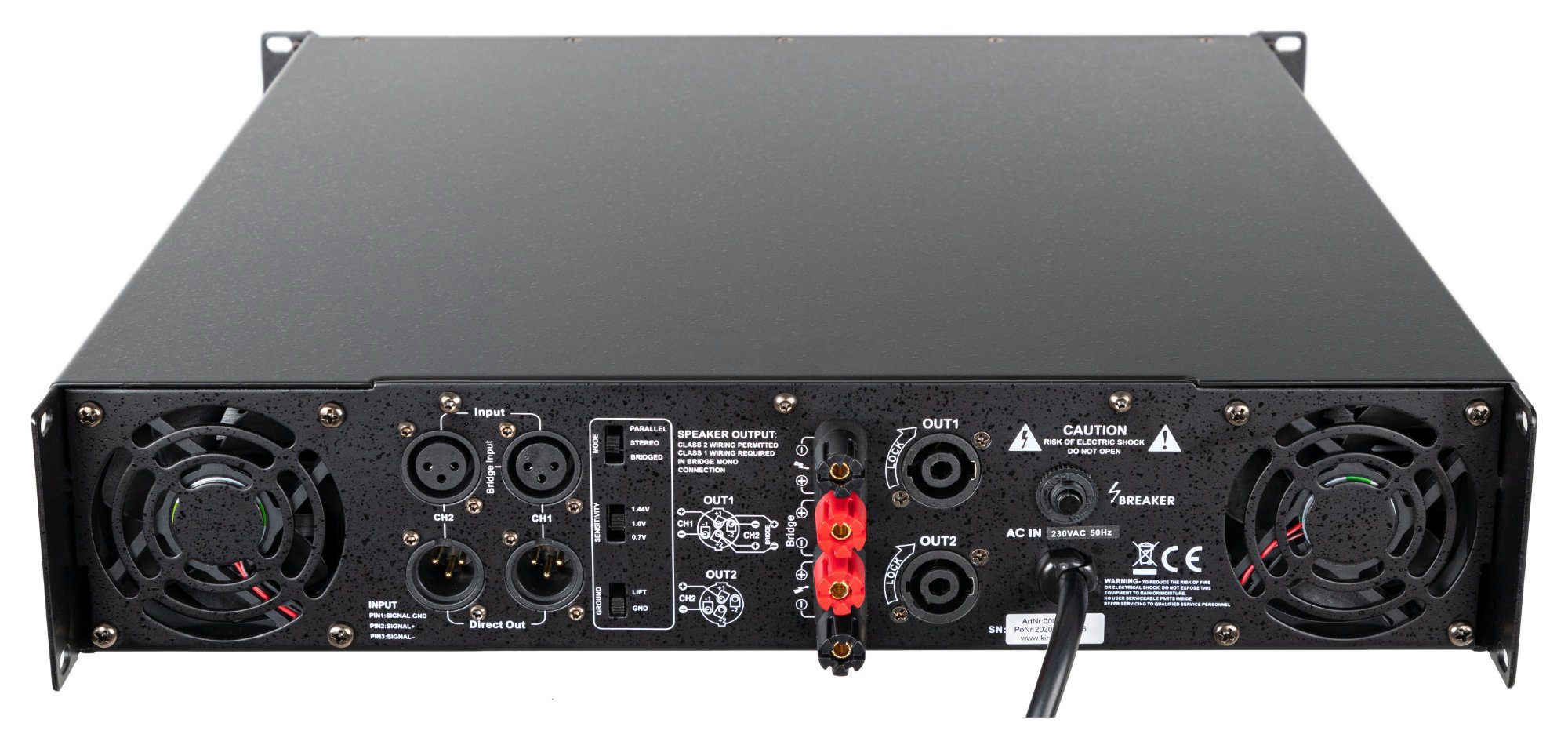 Pronomic XA-800 Endstufe 2x 800W/4 Ohm, 2x 1300W/2 Ohm, 2x 1900W Audioverstärker (2600 W, Schaltungstype: Class H)
