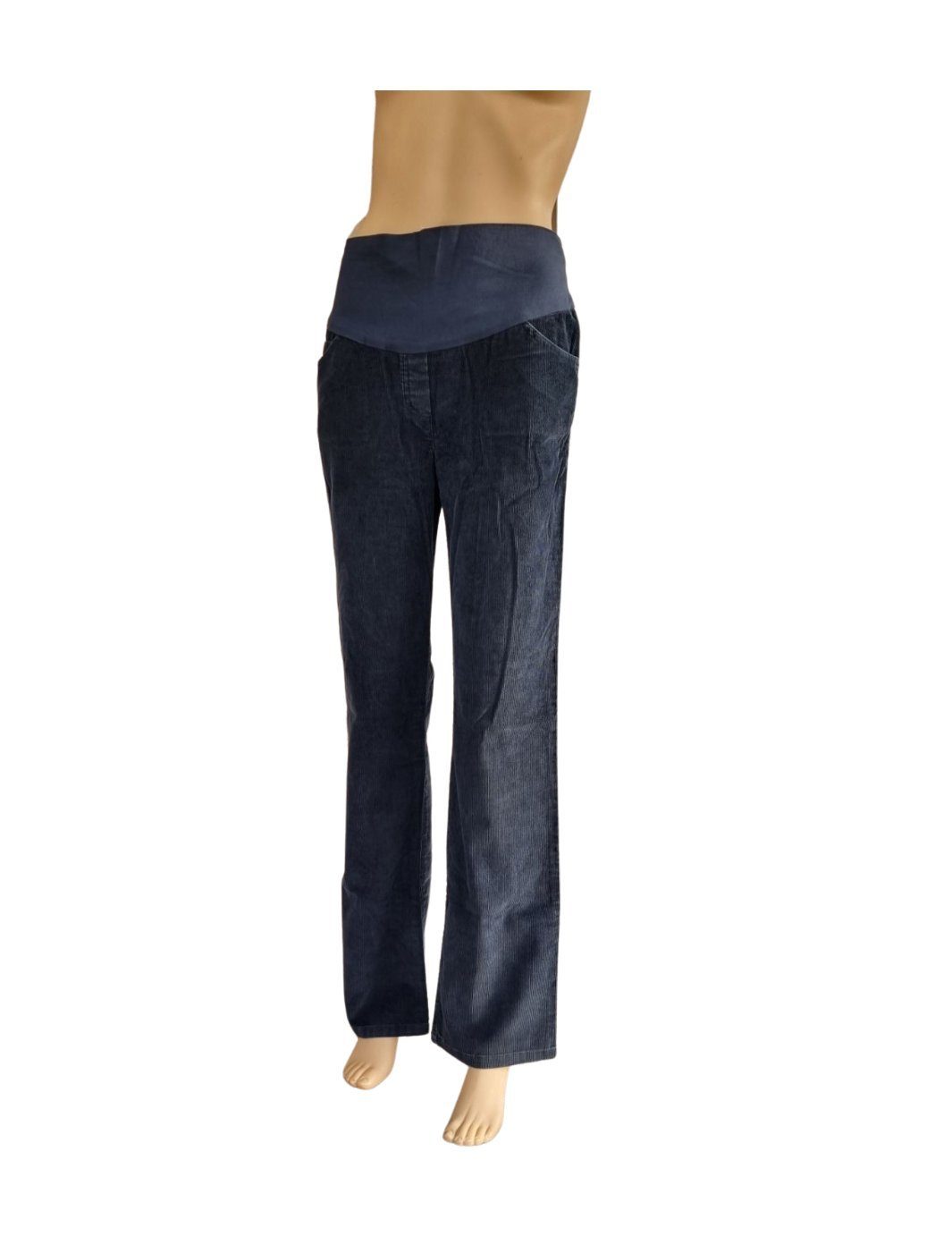 christoff Umstandshose N-22088-I grau-blau Cordhose Taillenhöhe