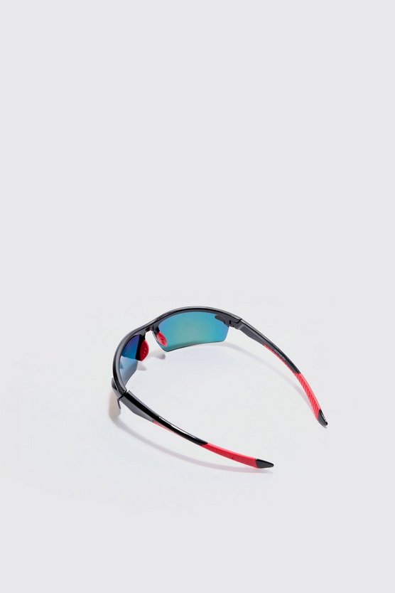 Rahmenlose Racer-Sonnenbrille in Rot