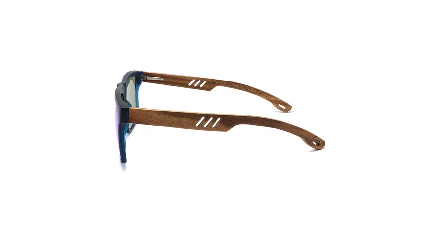 Caresse Brillenmode Sonnenbrille Holzbügel dunkelblau