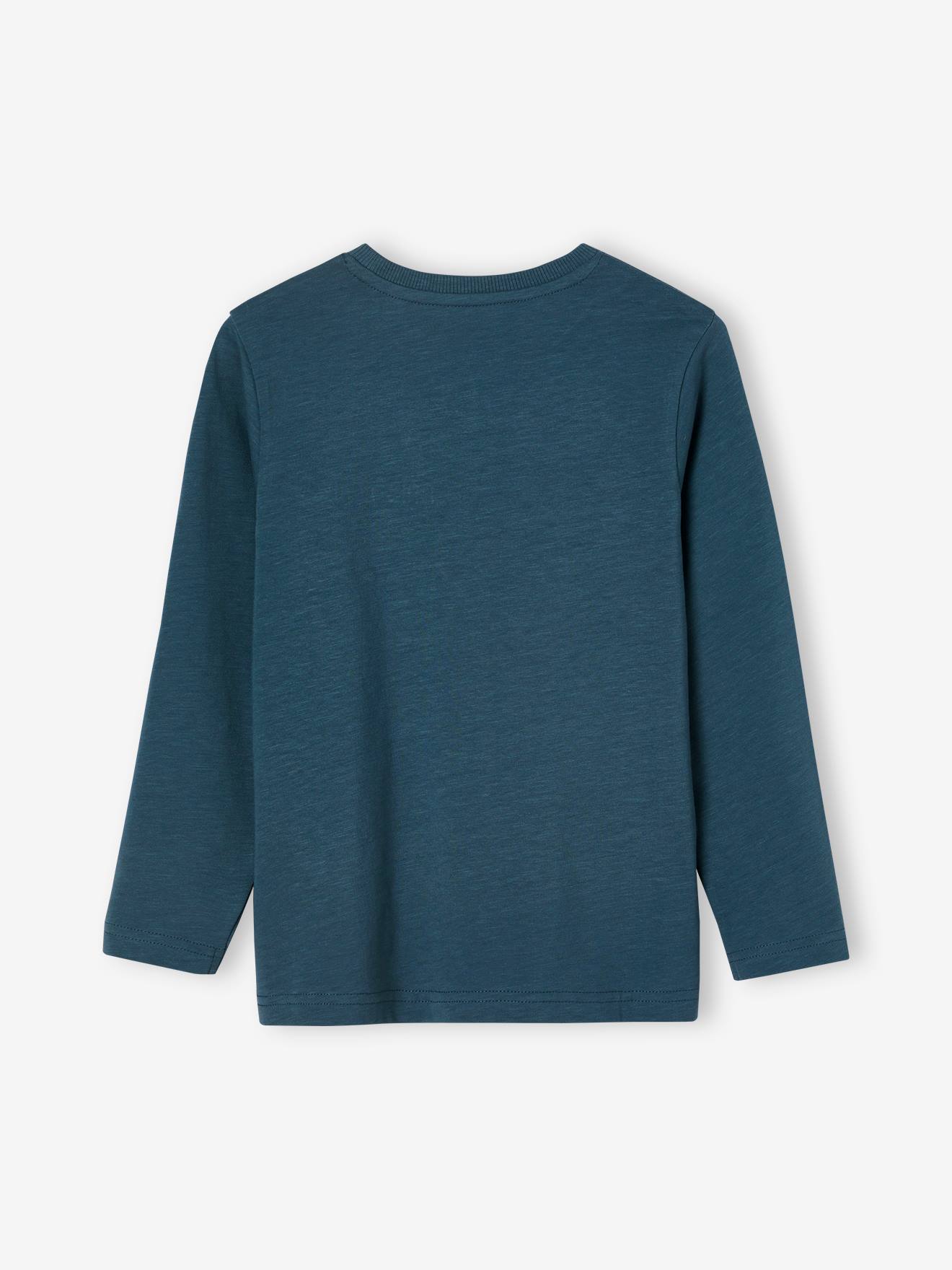 T-shirt couleur Basics personnalisable garçon manches longues bleu