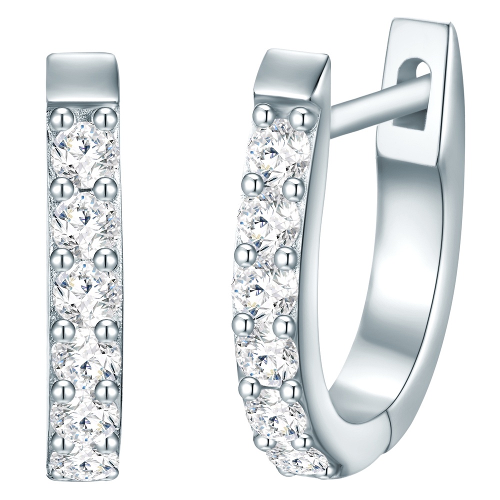 Trilani Boucles doreilles Argent sterling Oxyde de zirconium (CZ) en Argent Boucles d'oreilles