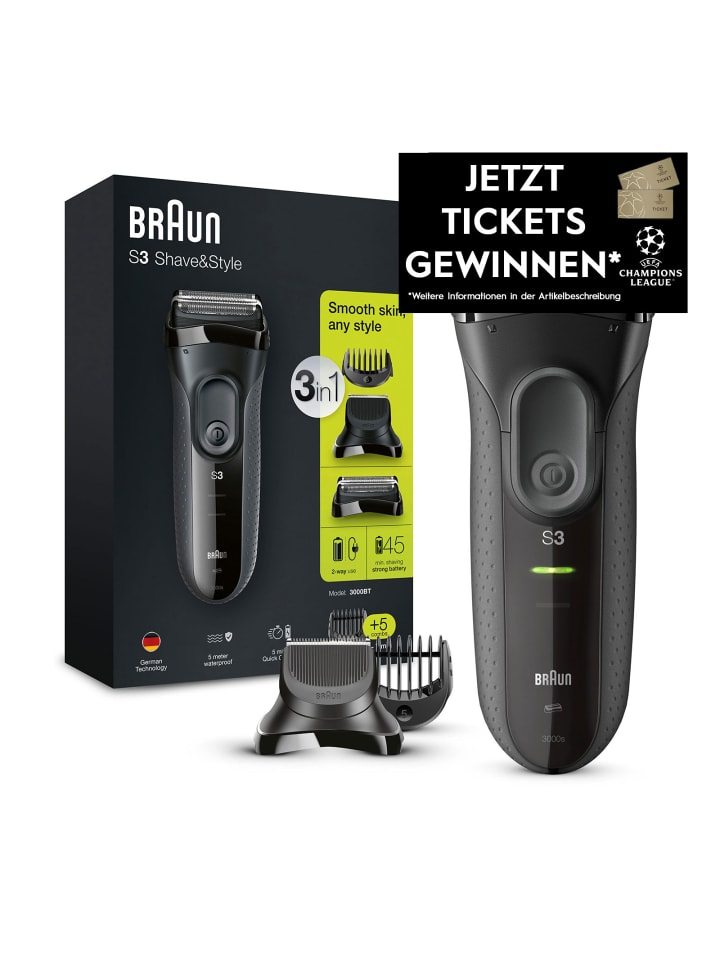 Braun Herrenrasierer Series 3 3000BT in Schwarz günstig kaufen onesize