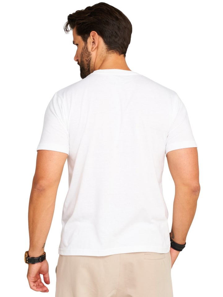 DAILY COTTON T-Shirt - BASETEEO 3er Pack Rundhals O-Neck in Weiß günstig kaufen