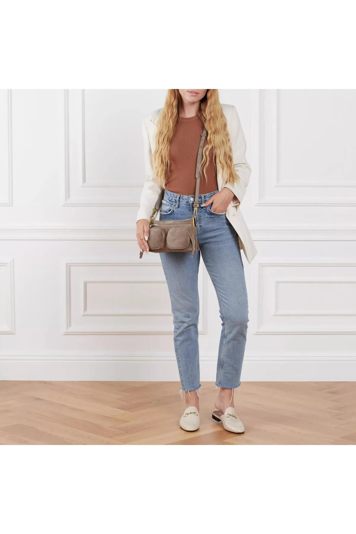 Coccinelle  Hyle Wildleder Warm Taupe